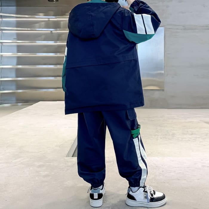 小学生 男の子 セットアップ マウンテンパンツ 2点セット セットアップ 韓国 春秋 スポーツ 子ども キッズ ジュニア ダンス 子供服 