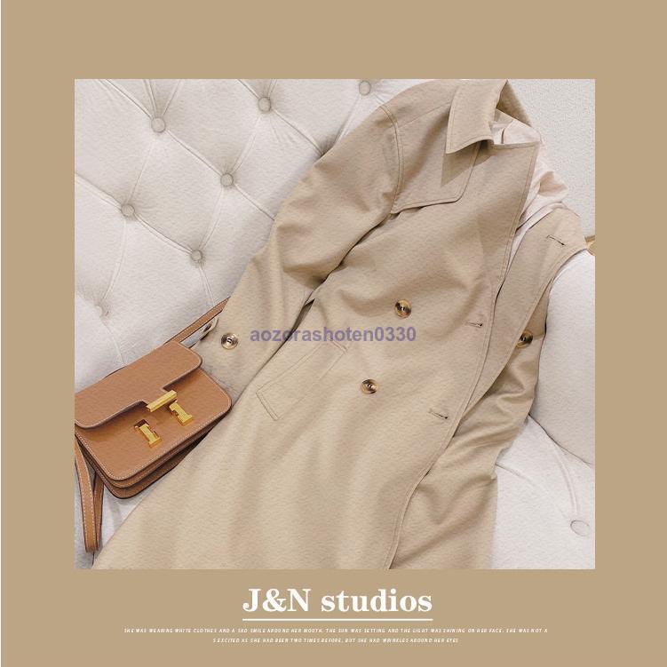 トレンチコート レディース 秋服 春 ロング Aライン OL ベルト付き 40代 30代 着痩せ 通勤 オシャレ アウター 韓国風 50代 オシャレ 50代 