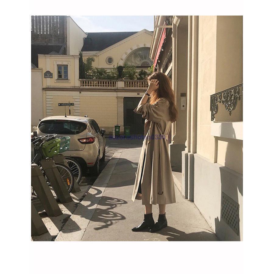 トレンチコート レディース 秋服 春 ロング Aライン OL ベルト付き 40代 30代 着痩せ 通勤 オシャレ アウター 韓国風 50代 オシャレ 50代 