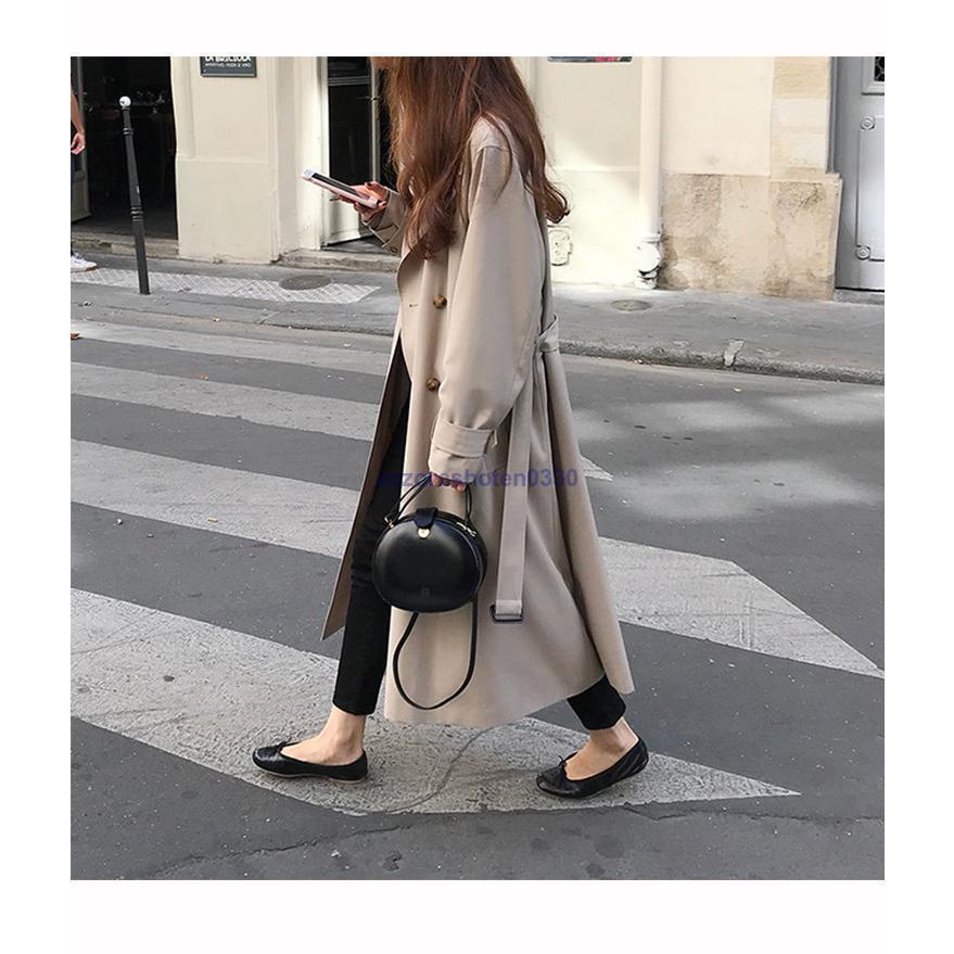トレンチコート レディース 秋服 春 ロング Aライン OL ベルト付き 40代 30代 着痩せ 通勤 オシャレ アウター 韓国風 50代 オシャレ 50代 