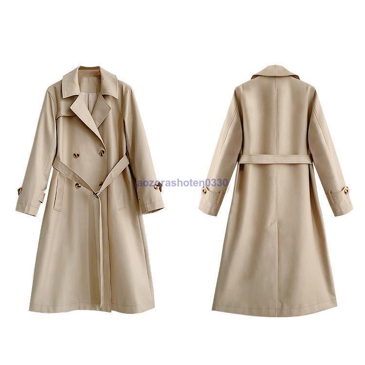 トレンチコート レディース 秋服 春 ロング Aライン OL ベルト付き 40代 30代 着痩せ 通勤 オシャレ アウター 韓国風 50代 オシャレ 50代 