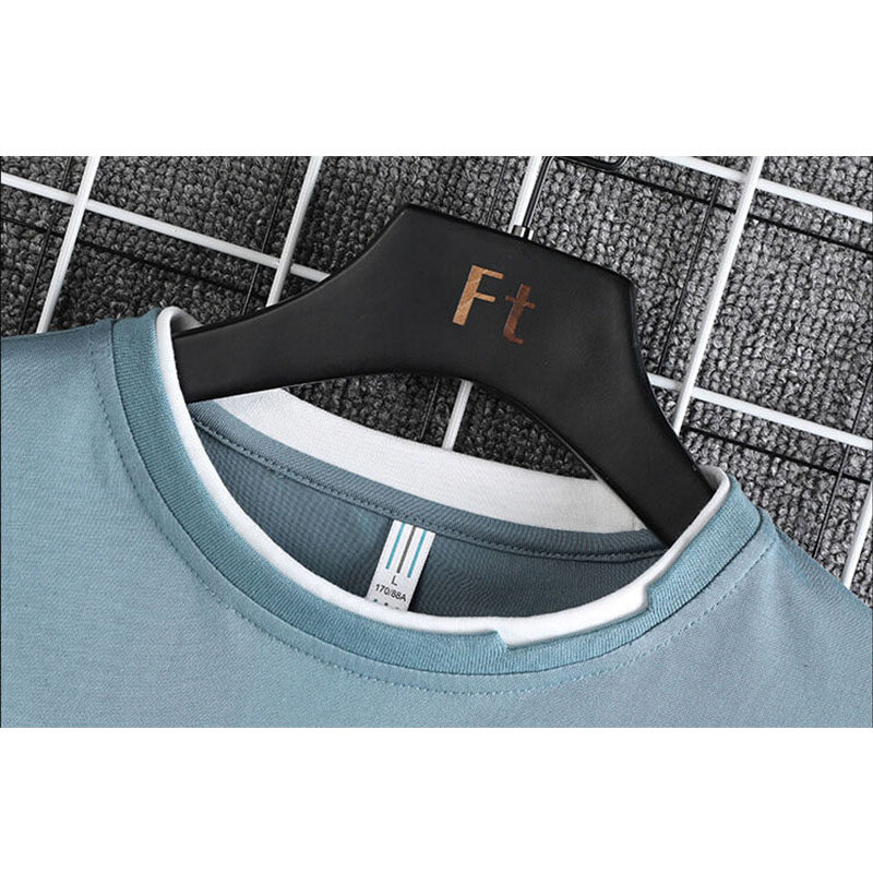 長袖Tシャツ メンズ ロンT 切り替え クルーネック Tシャツ 春服 白 20代 インナー 30代 秋服 40代 無地 黒 