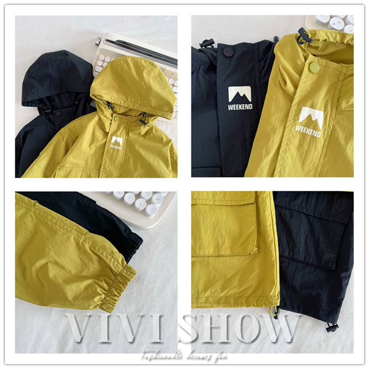 キッズ アウター 長袖 トップス ゆったり 動きやすい 着やすい 男女兼用 ジップフードつき カジュアル おしゃれ シンプル あわせやすい 