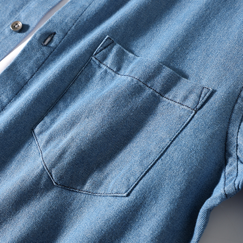 ボタンダウンシャツ デニムシャツ メンズ 長袖 ポケット付き ウォッシュ加工 カジュアル 柔らかい 羽織り 作業 ワークシャツ 