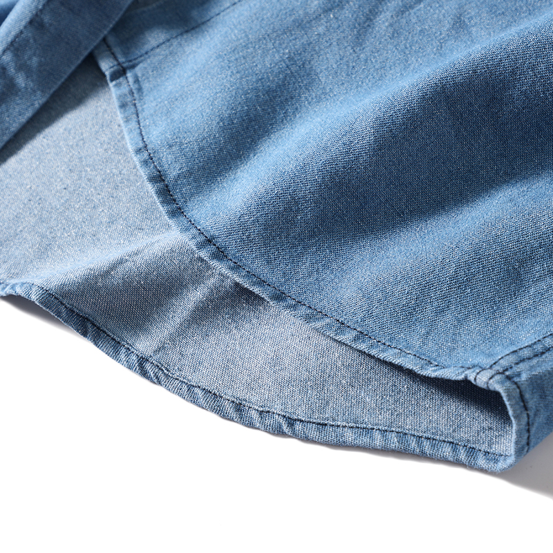 ボタンダウンシャツ デニムシャツ メンズ 長袖 ポケット付き ウォッシュ加工 カジュアル 柔らかい 羽織り 作業 ワークシャツ 