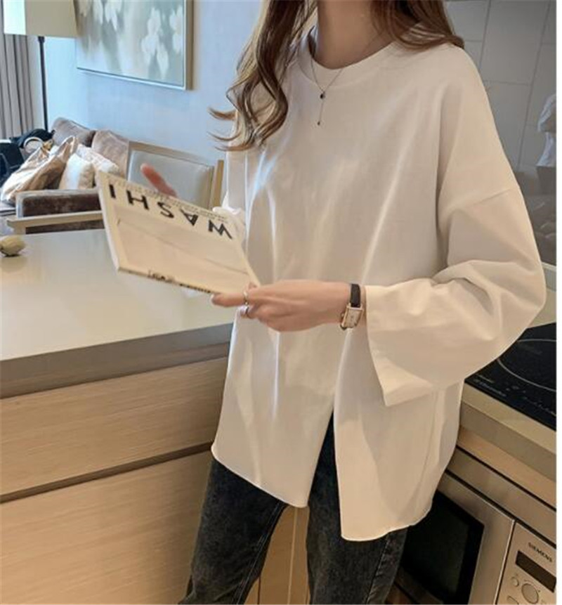 Tシャツ レディース 長袖 カットソー ロングTシャツ スウェット ゆったり 秋 シンプル 体型カバーきれいめ 部屋着 可愛い 大きいサイズ 
