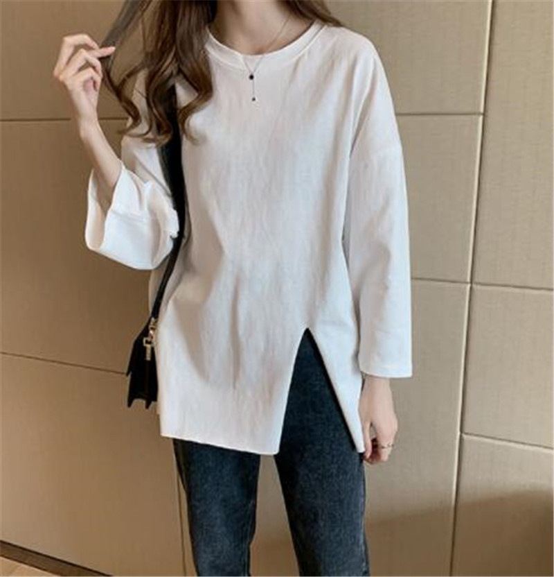 Tシャツ レディース 長袖 カットソー ロングTシャツ スウェット ゆったり 秋 シンプル 体型カバーきれいめ 部屋着 可愛い 大きいサイズ 
