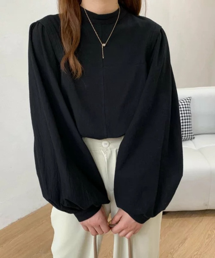 ブラウス レディース シャツ 新作 トップス パフスリーブ シンプル 長袖 エレOL 通勤 ゆったり ファッション 