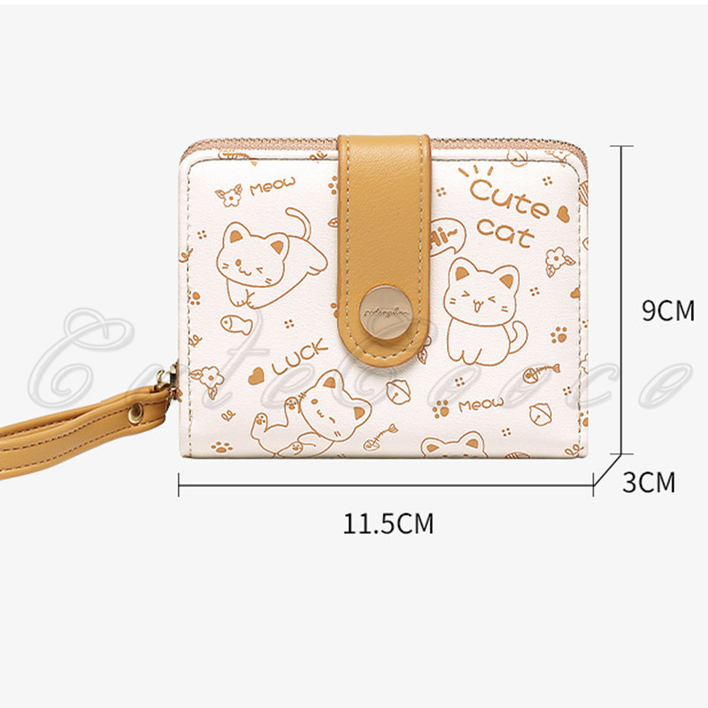二つ折り財布 レディース きれいめ コンパクト 軽量 耐久性 カードケース 誕生日プレゼント 多機能 プリント 自動振り分け 多収納 送料無料 贈り物 猫柄 