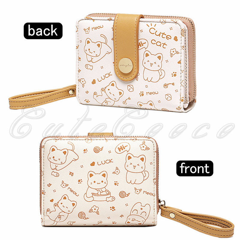 二つ折り財布 レディース きれいめ コンパクト 軽量 耐久性 カードケース 誕生日プレゼント 多機能 プリント 自動振り分け 多収納 送料無料 贈り物 猫柄 