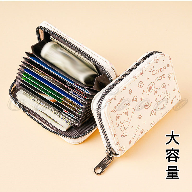 二つ折り財布 レディース きれいめ コンパクト 軽量 耐久性 カードケース 誕生日プレゼント 多機能 プリント 自動振り分け 多収納 送料無料 贈り物 猫柄 