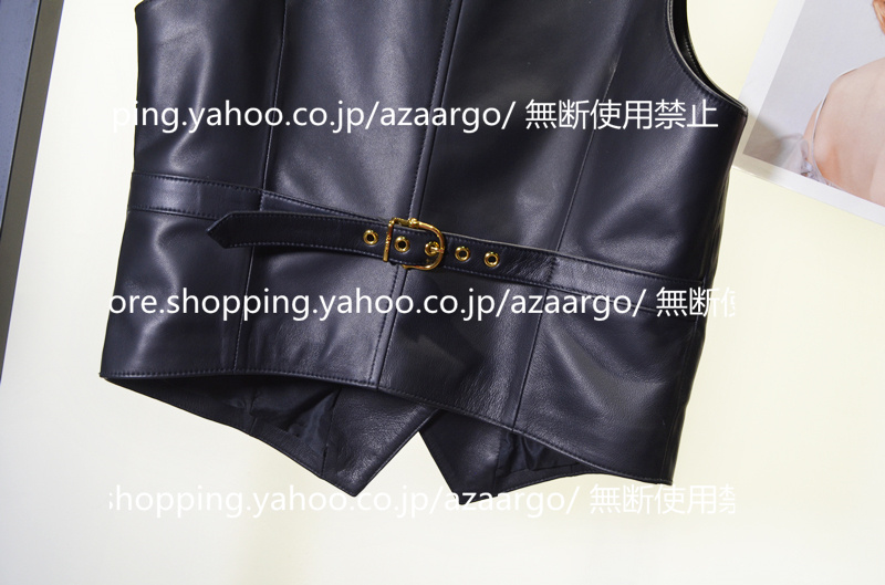 春夏秋冬 。 ベスト レディース レザーベスト 羊革 おしゃれ ベスト前開き チョッキ バイク用ベスト ジレベスト カジュアル 通勤 フォーマル 