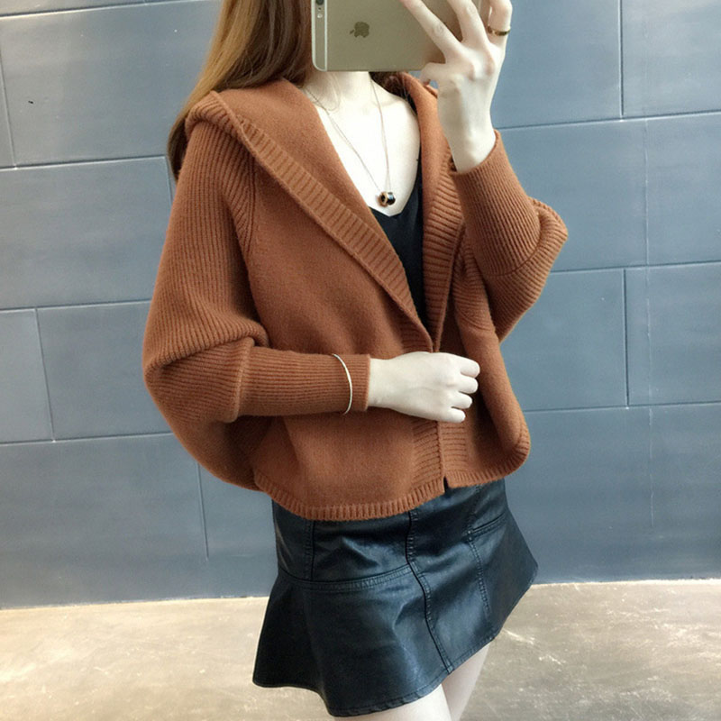 ニット レディース カーディガン トップス 長袖 フード付き 春秋コーデ おしゃれ シンプル ゆったり カジュアル ジップアップ 