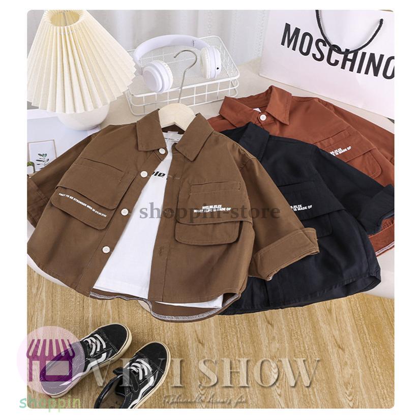 キッズ シャツ 長袖 トップス カジュアルシャツ アウター シンプル 動きやすい かわいい ノー あわせやすい 着やすい おしゃれ 