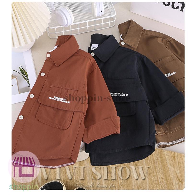 キッズ シャツ 長袖 トップス カジュアルシャツ アウター シンプル 動きやすい かわいい ノー あわせやすい 着やすい おしゃれ 