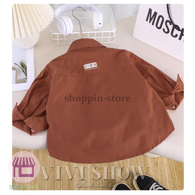 キッズ シャツ 長袖 トップス カジュアルシャツ アウター シンプル 動きやすい かわいい ノー あわせやすい 着やすい おしゃれ 