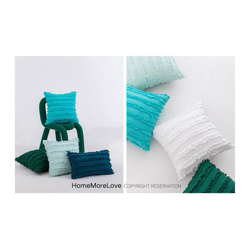 クッションカバー 北欧 おしゃれ マルチカラー長方形 ボヘミアン風 綿麻 インテリア 在宅勤務 洗濯可 高級感 柔らかい 春夏秋冬 洗濯OK フリンジ 背当て 