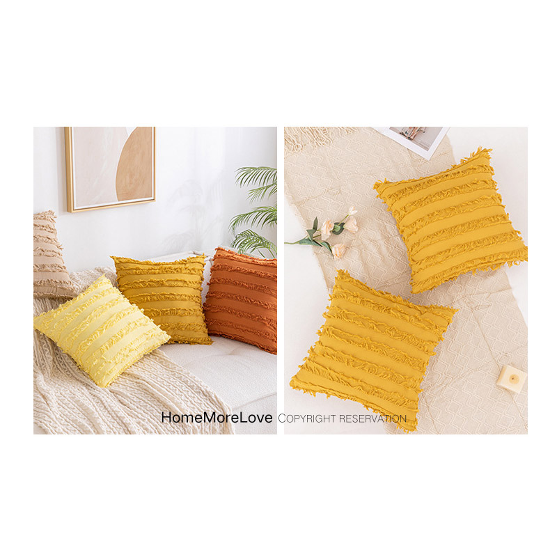 クッションカバー 北欧 おしゃれ マルチカラー長方形 ボヘミアン風 綿麻 インテリア 在宅勤務 洗濯可 高級感 柔らかい 春夏秋冬 洗濯OK フリンジ 背当て 