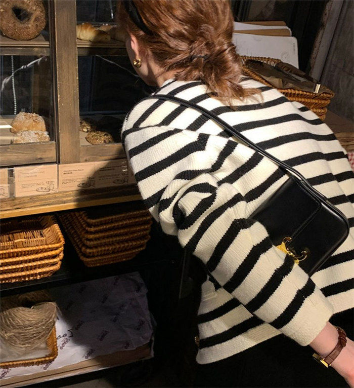 セーター レディース ニットカーディガン 秋 冬 ストライプ ショート丈 通学 可愛い セーター ニット 韓国風 大きいサイズ 通勤 ゆったり オシャレ 