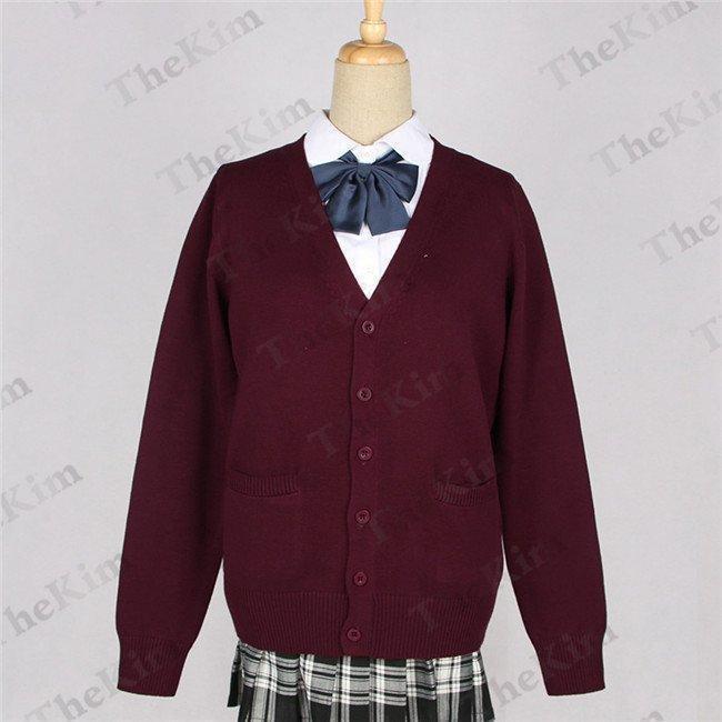 ニットカーディガン スクールカーディガン 女子 ニット 学生 長袖 厚手 ユニセックス 男女兼用 きれいめ 通学 無地 秋 春 通勤 
