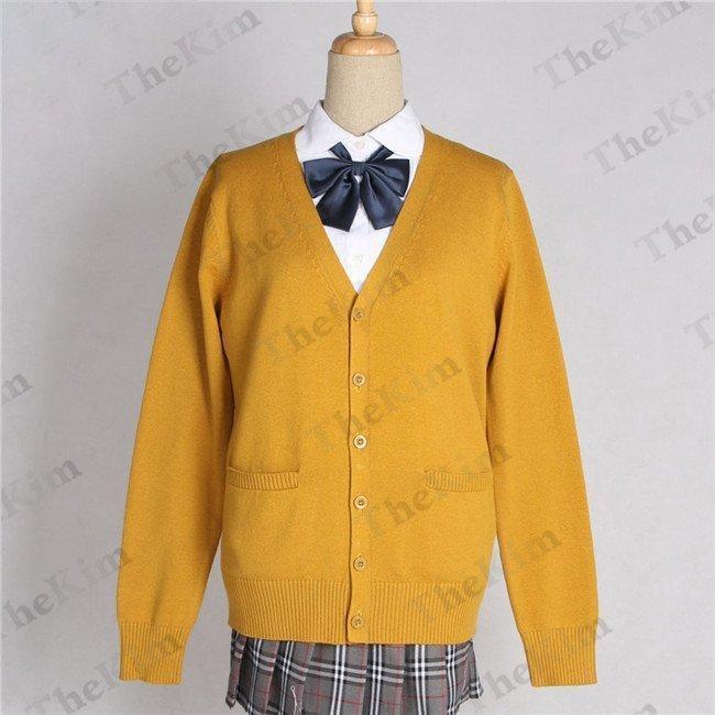 ニットカーディガン スクールカーディガン 女子 ニット 学生 長袖 厚手 ユニセックス 男女兼用 きれいめ 通学 無地 秋 春 通勤 