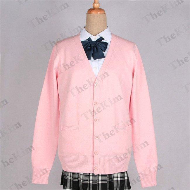 ニットカーディガン スクールカーディガン 女子 ニット 学生 長袖 厚手 ユニセックス 男女兼用 きれいめ 通学 無地 秋 春 通勤 