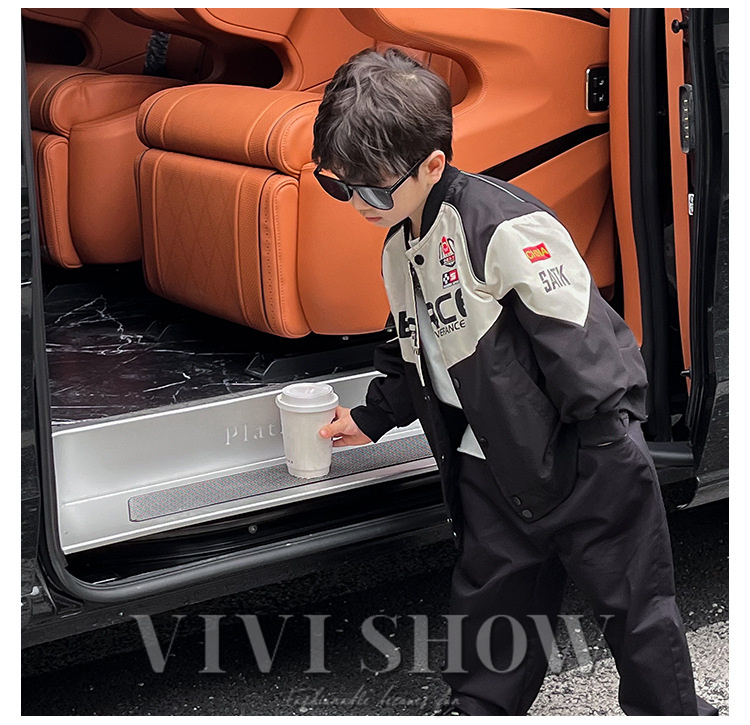 キッズ アウター 長袖 トップス シンプル カジュアル 動きやすい あわせやすい ジャンパー おしゃれ ゆったり ポケット 着やすい レーサー風 