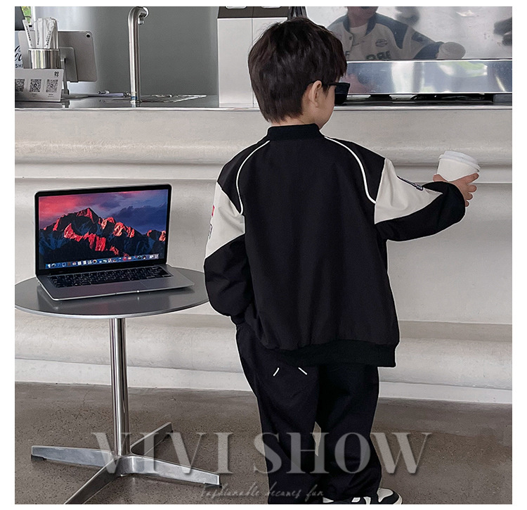 キッズ アウター 長袖 トップス シンプル カジュアル 動きやすい あわせやすい ジャンパー おしゃれ ゆったり ポケット 着やすい レーサー風 