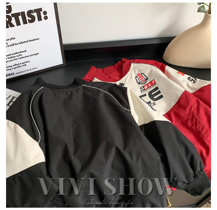 キッズ アウター 長袖 トップス シンプル カジュアル 動きやすい あわせやすい ジャンパー おしゃれ ゆったり ポケット 着やすい レーサー風 