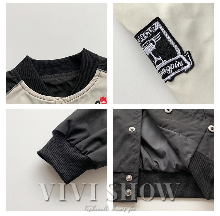 キッズ アウター 長袖 トップス シンプル カジュアル 動きやすい あわせやすい ジャンパー おしゃれ ゆったり ポケット 着やすい レーサー風 