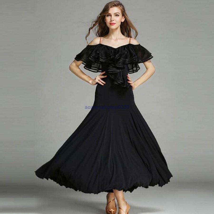 社交ダンス 衣装 練習着 ダンスウェア ステージ衣装 競技会 パーティー舞台衣装 競技用 レディース ワンピース 演出服 社交ダンス モダンドレス 