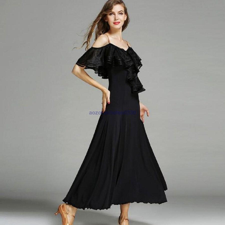 社交ダンス 衣装 練習着 ダンスウェア ステージ衣装 競技会 パーティー舞台衣装 競技用 レディース ワンピース 演出服 社交ダンス モダンドレス 