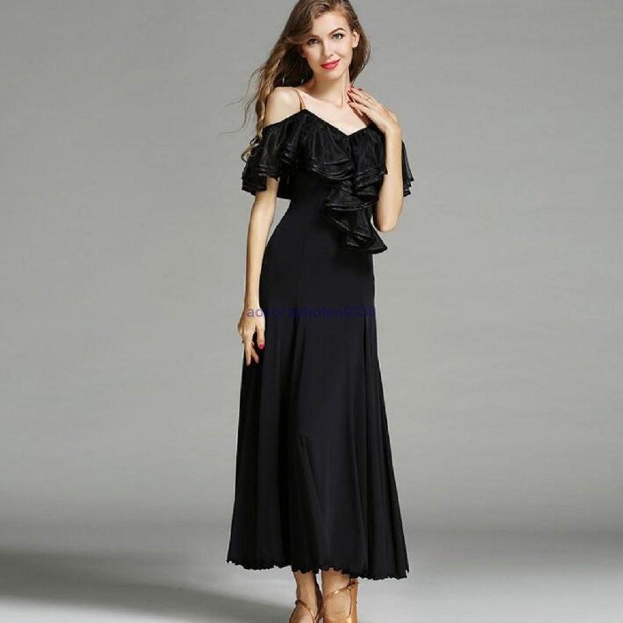 社交ダンス 衣装 練習着 ダンスウェア ステージ衣装 競技会 パーティー舞台衣装 競技用 レディース ワンピース 演出服 社交ダンス モダンドレス 