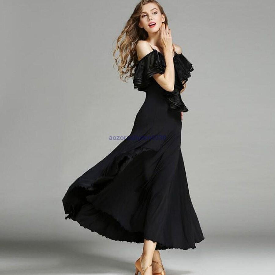 社交ダンス 衣装 練習着 ダンスウェア ステージ衣装 競技会 パーティー舞台衣装 競技用 レディース ワンピース 演出服 社交ダンス モダンドレス 