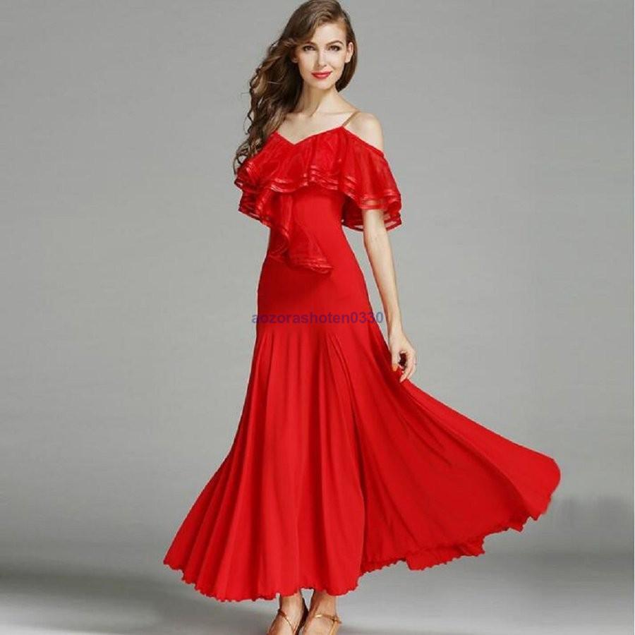 社交ダンス 衣装 練習着 ダンスウェア ステージ衣装 競技会 パーティー舞台衣装 競技用 レディース ワンピース 演出服 社交ダンス モダンドレス 