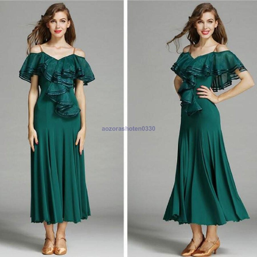 社交ダンス 衣装 練習着 ダンスウェア ステージ衣装 競技会 パーティー舞台衣装 競技用 レディース ワンピース 演出服 社交ダンス モダンドレス 