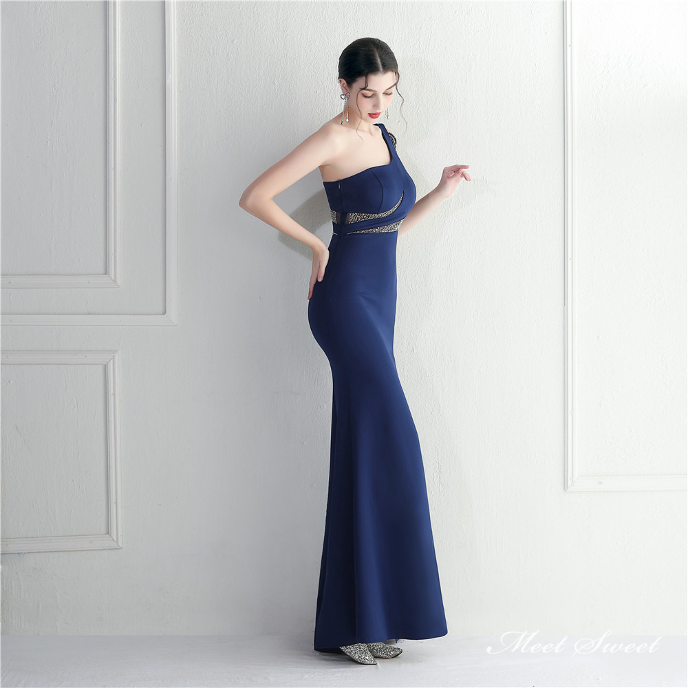 カラードレス マーメイドドレス パーティードレス イブニングドレス ワンショルダー スリット 発表会 ウェディングドレス 結婚式 ファスナー ビーズ 二次会 