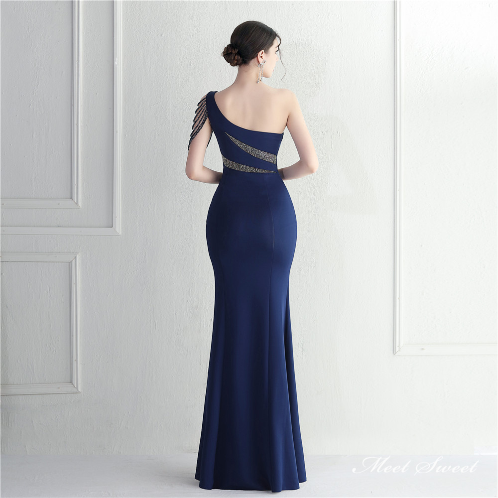 カラードレス マーメイドドレス パーティードレス イブニングドレス ワンショルダー スリット 発表会 ウェディングドレス 結婚式 ファスナー ビーズ 二次会 