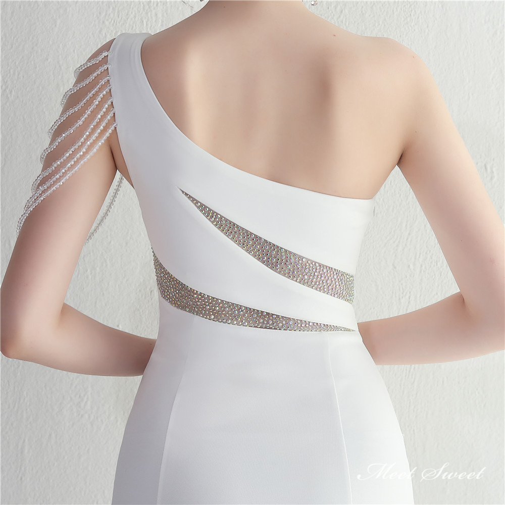 カラードレス マーメイドドレス パーティードレス イブニングドレス ワンショルダー スリット 発表会 ウェディングドレス 結婚式 ファスナー ビーズ 二次会 