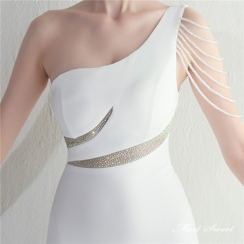 カラードレス マーメイドドレス パーティードレス イブニングドレス ワンショルダー スリット 発表会 ウェディングドレス 結婚式 ファスナー ビーズ 二次会 