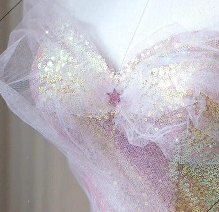 イブニングドレス レディース ワンピース パーティードレス オフショルダー スパンコール付き 演奏会 フフォーマル チュール コンサート 披露宴 