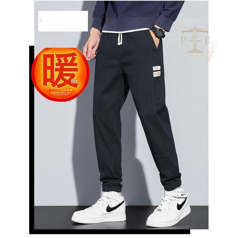 サルエルパンツ メンズ 裏起毛パンツ ジーンズ 厚手 暖かい ストレッチパンツ 暖パン 厚手 やや伸縮 秋冬 暖ズボン 裏起毛 