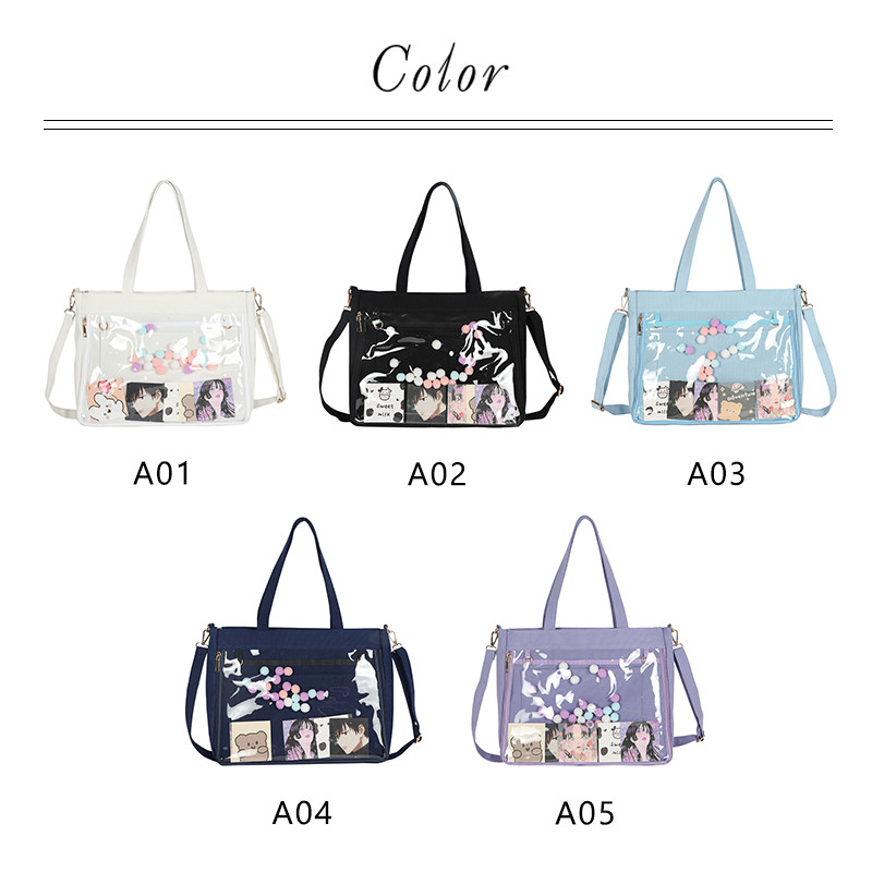 トートバッグ 大容量 A4 クリアバッグ ショルダー 2WAY ファスナー付き 大きめ ショルダーバッグ 仕切り 肩掛け 手提げ レディース 通学 