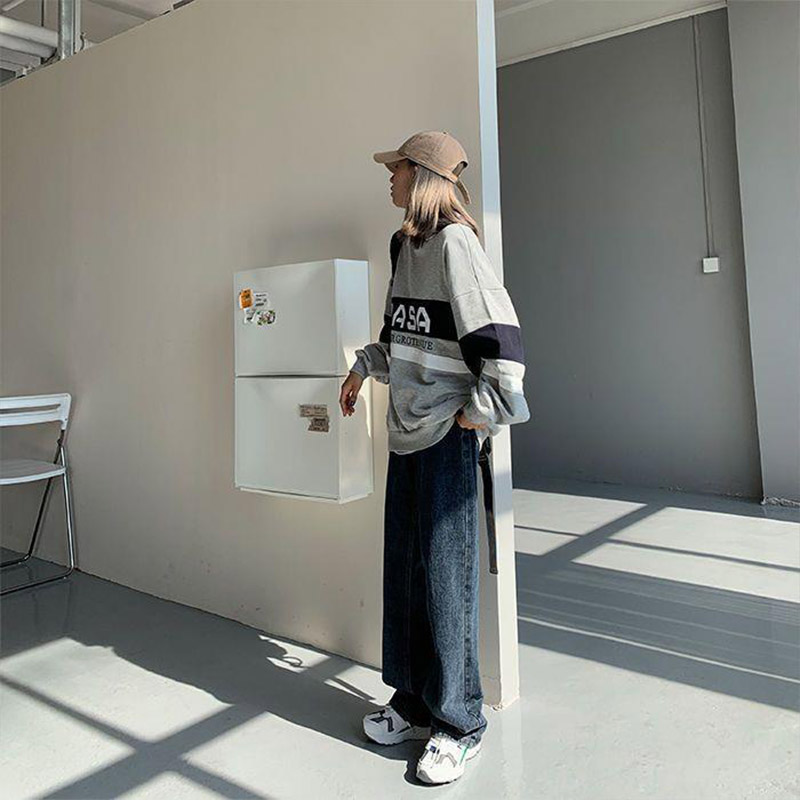 デニム レディース パンツ ストレート デニムパンツ ワイドパンツ 美脚 ボゴムストレッチ ハイウエスト 脚長 