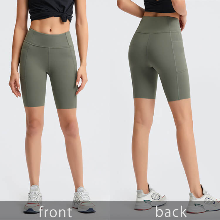 ヨガウェア ホットヨガ ヨガパンツ パンツ レギンス スパッツ ポケット 膝上 ハイウエスト レディース ショート丈 スポーツウエア スポーツウェア 