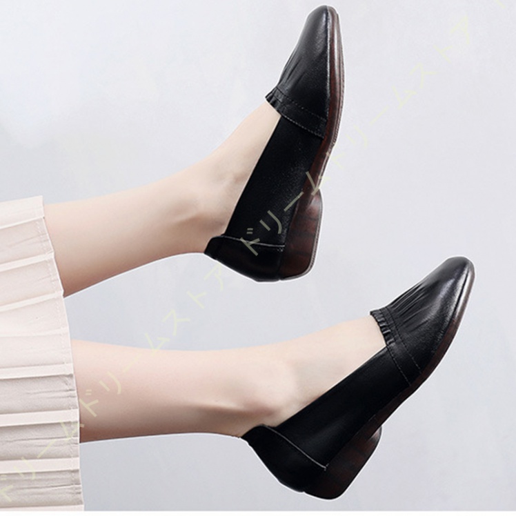 歩きやすい パンプス ウェッジソール ローヒール フラットパンプス レディース ギャザー 美脚 痛くない コンフォート アーモンドトゥ スリッポン 3CMヒール 