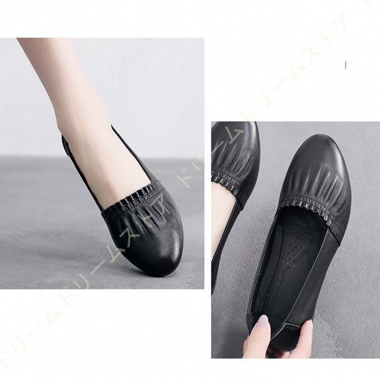 歩きやすい パンプス ウェッジソール ローヒール フラットパンプス レディース ギャザー 美脚 痛くない コンフォート アーモンドトゥ スリッポン 3CMヒール 