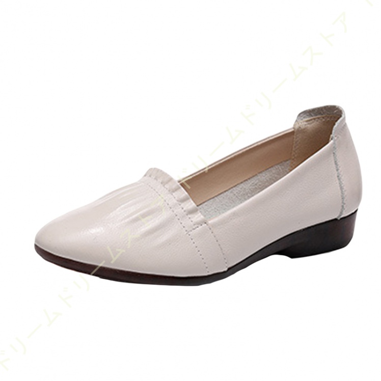 歩きやすい パンプス ウェッジソール ローヒール フラットパンプス レディース ギャザー 美脚 痛くない コンフォート アーモンドトゥ スリッポン 3CMヒール 