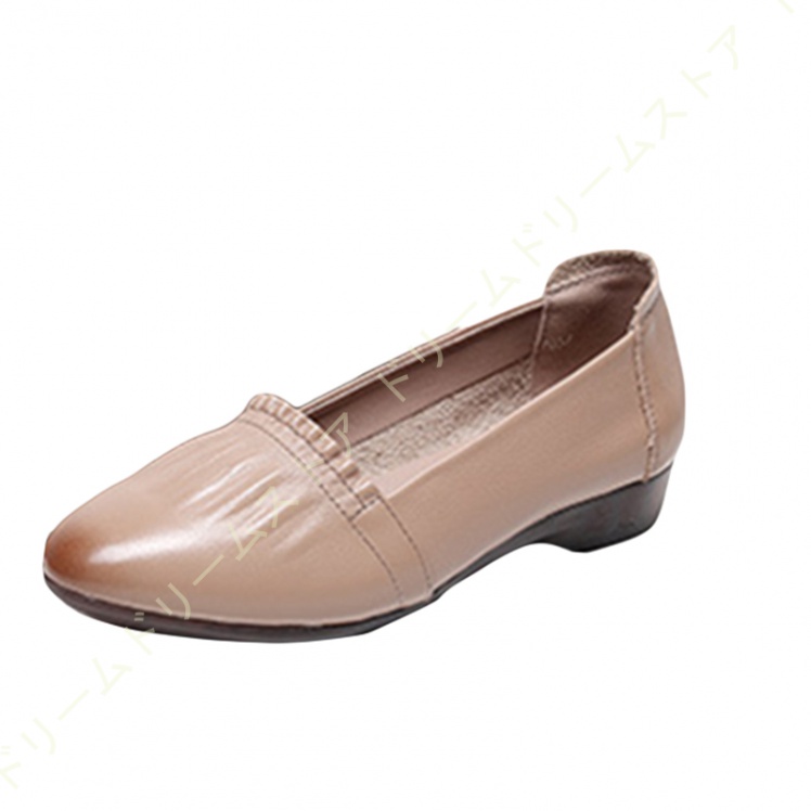 歩きやすい パンプス ウェッジソール ローヒール フラットパンプス レディース ギャザー 美脚 痛くない コンフォート アーモンドトゥ スリッポン 3CMヒール 