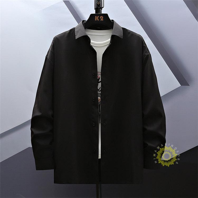 長袖シャツ メンズ シャツ ゆったり カジュアルシャツ 無地 ビジネス おしゃれ 大きいサイズ 白シャツ 秋服 秋 ファッション トップス 